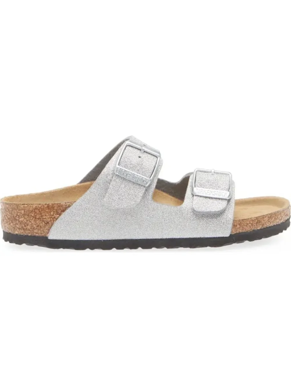 NEW Birkenstock Arizona Shiny Glitter Silver Sandals Slides 28 Toddler 10